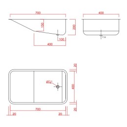 Cuba Banheira Embutir Inox para Berçário de 70x40x20cm - Construinox